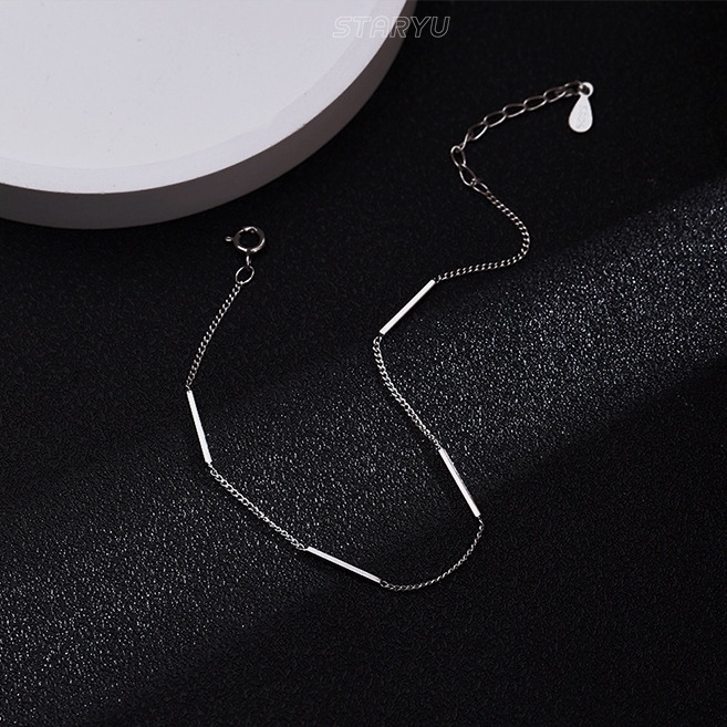 Vòng đeo tay mạ bạc 925 thiết kế đơn giản thời trang xinh xắn dành cho nữ