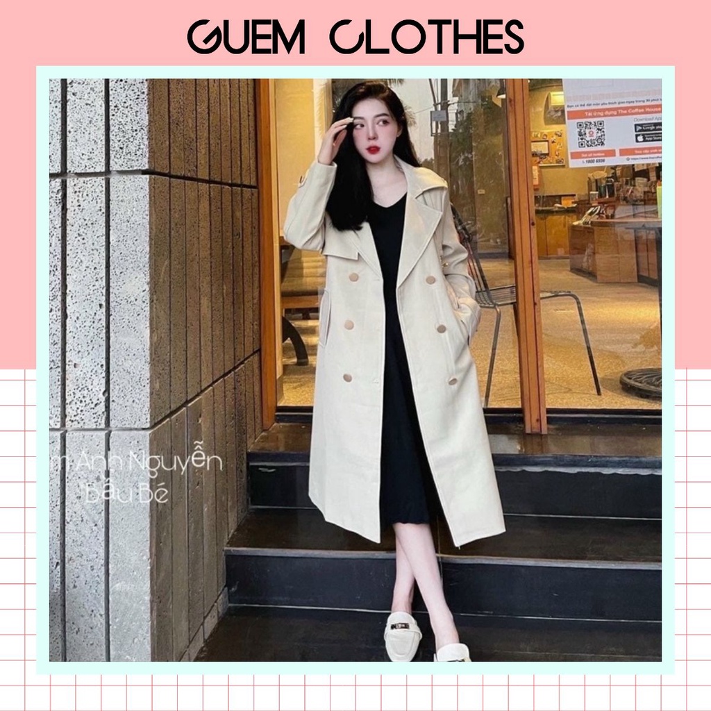 Áo măng tô dáng dài 6 cúc đồng hàng Quảng Châu L1 mác chuẩn MNY thời trang - GUEM Clothes | BigBuy360 - bigbuy360.vn