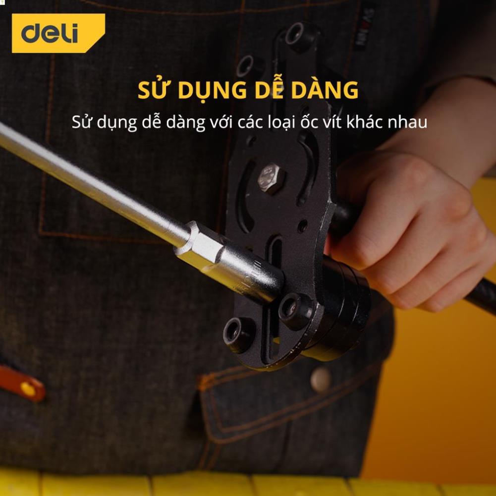Tay Vặn Thanh Cầm Chữ T Deli - Kích Thước 8-19mm - Chất Liệu Thép CR-V Chống Mòn, Gỉ - Tháo Lắp Bulong Tiện Lợi - DL12 .