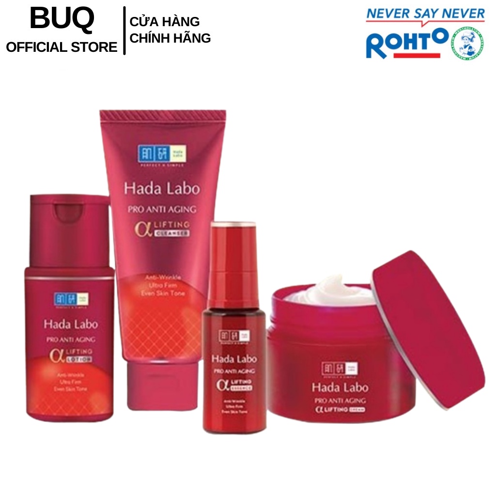 Combo Trọn Bộ Sản Phẩm Dưỡng Chuyên Biệt Chống Lão Hóa Hada Labo Pro Anti Aging Đỏ