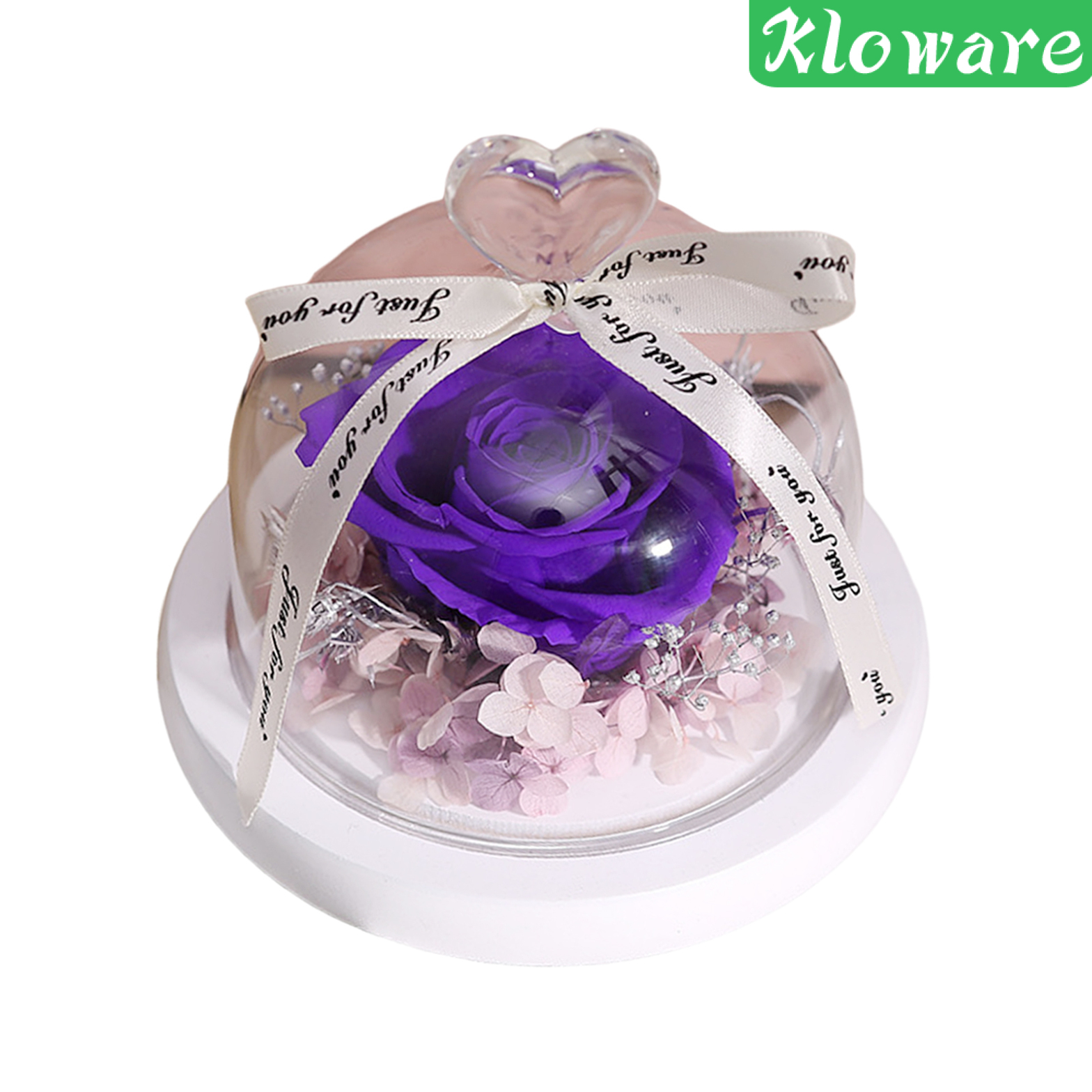 Handmade Romantic Preserved Rose Glass Dome Birthday Gift Present Home Decor