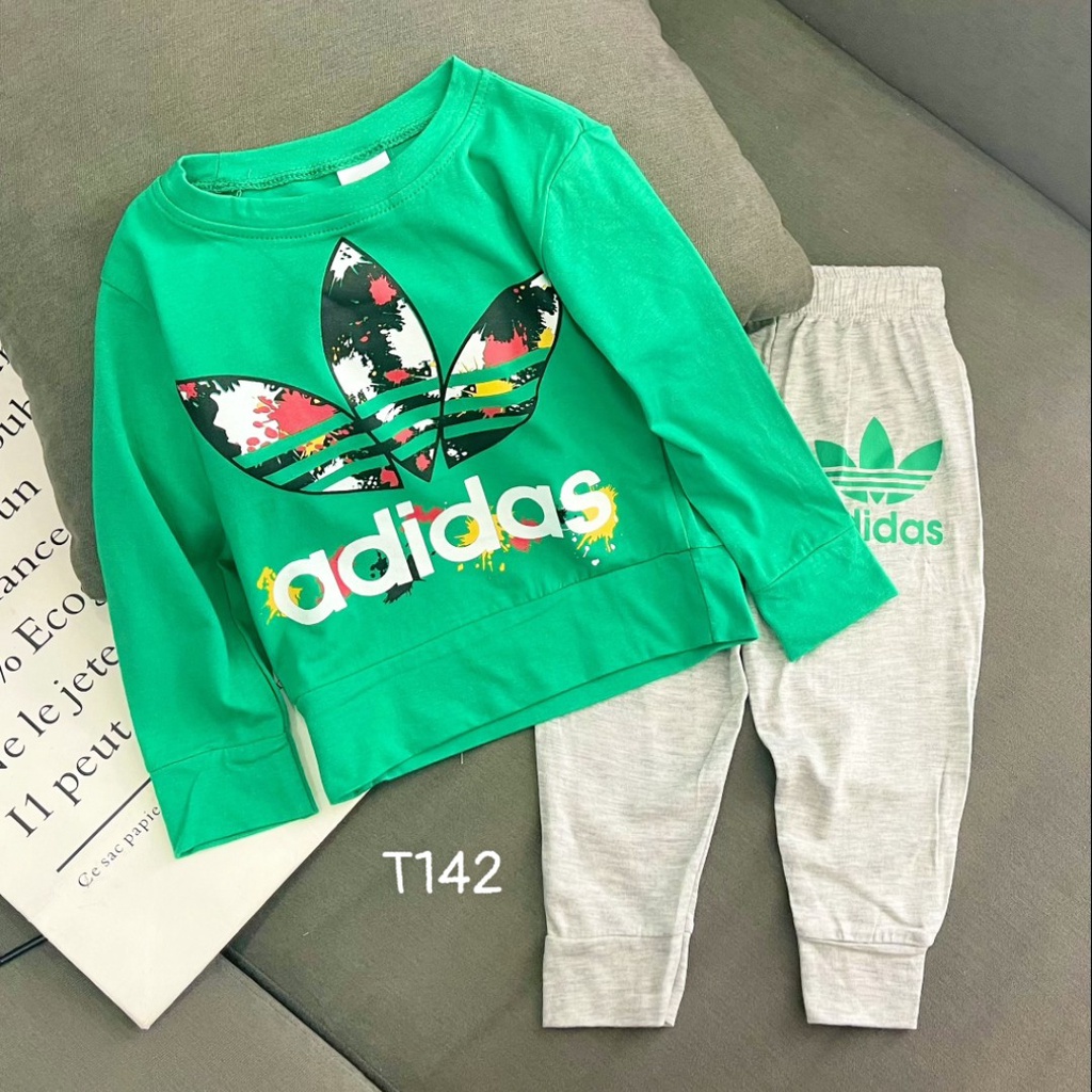 Bộ bé trai dài tay size đại chất cotton kiểu thể thao đẹp T142