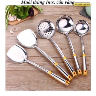 Muôi Múc Canh Inox Có Lỗ Tim Vàng
