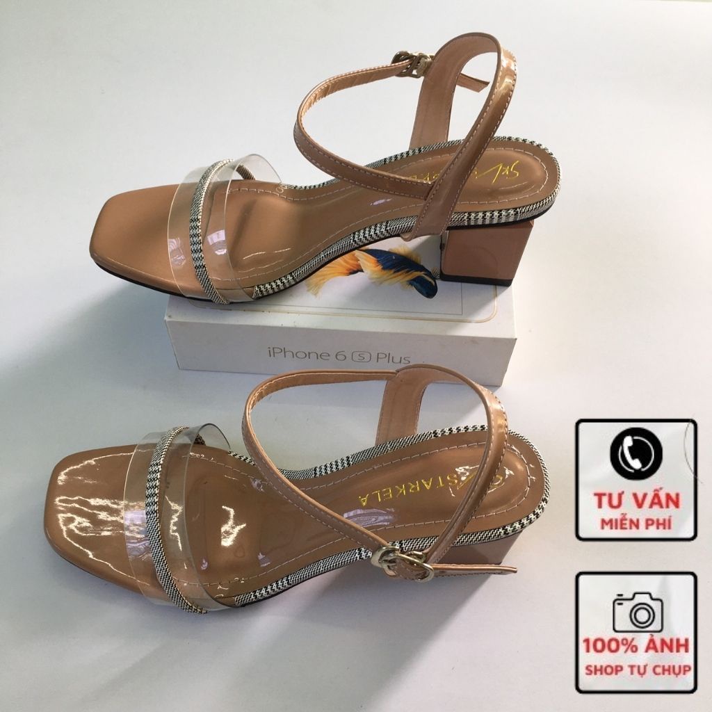 Sandal Gót Vuông 5P Quai Mảnh Mã N1