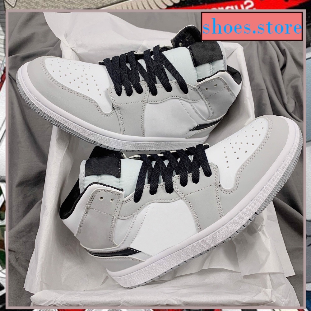 Giày Jordan Cổ Cao Nam Nữ, Giày JD Jordan 1 High Xám Cổ Cao Thời Trang Full Box