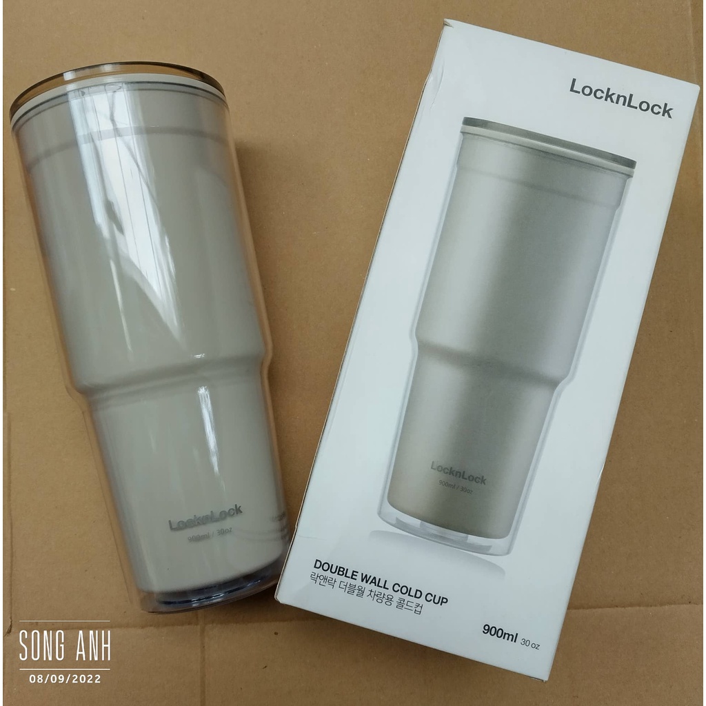 Lock&Lock Ly nhựa 2 lớp LocknLock dung tích 900ml HAP502 không giữ