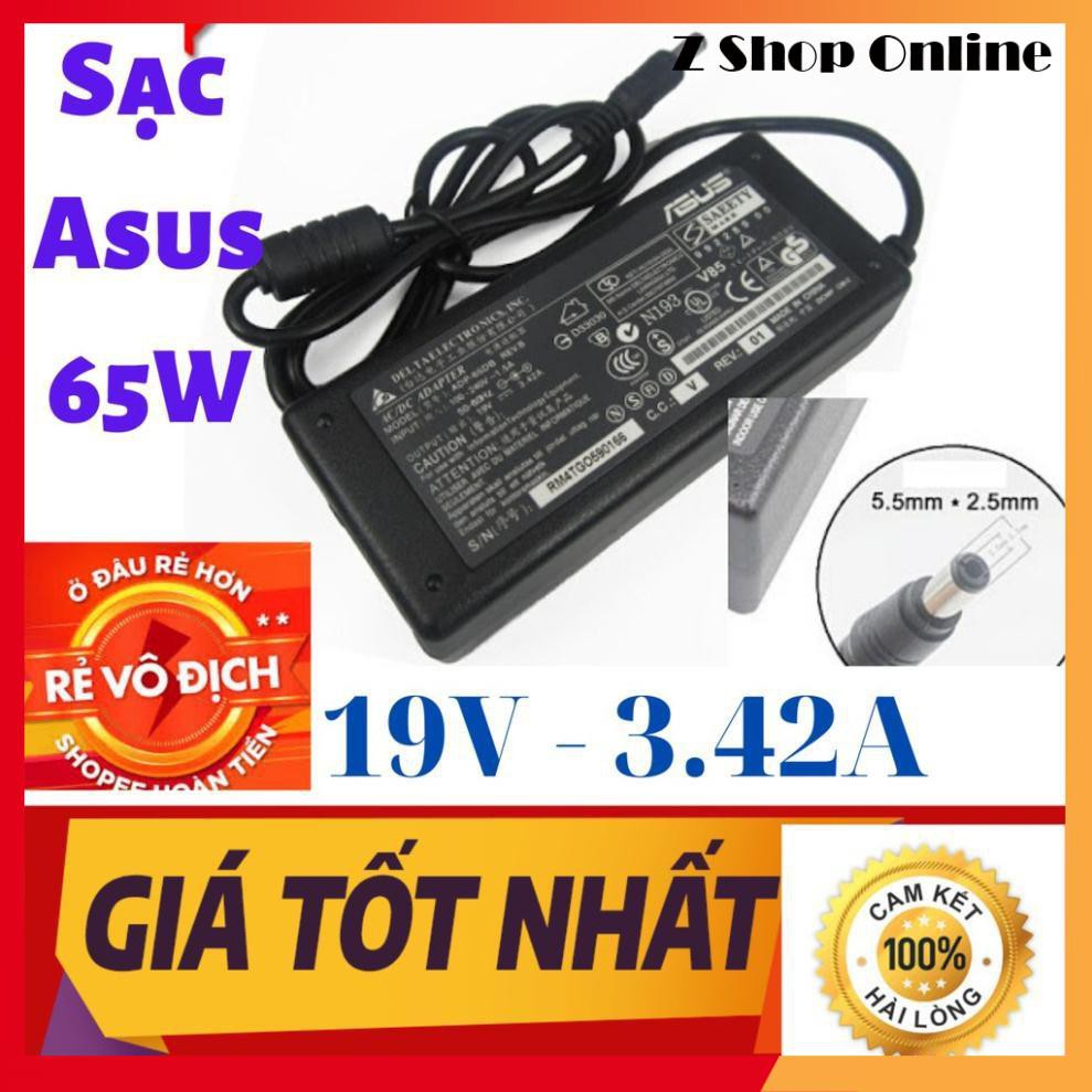 🎁 Sạc Laptop ASUS 19V - 3,42A - 65W chính hãng ( Adapter Asus 19.5V - 3.42A - 65W) tặng kèm dây nguồn