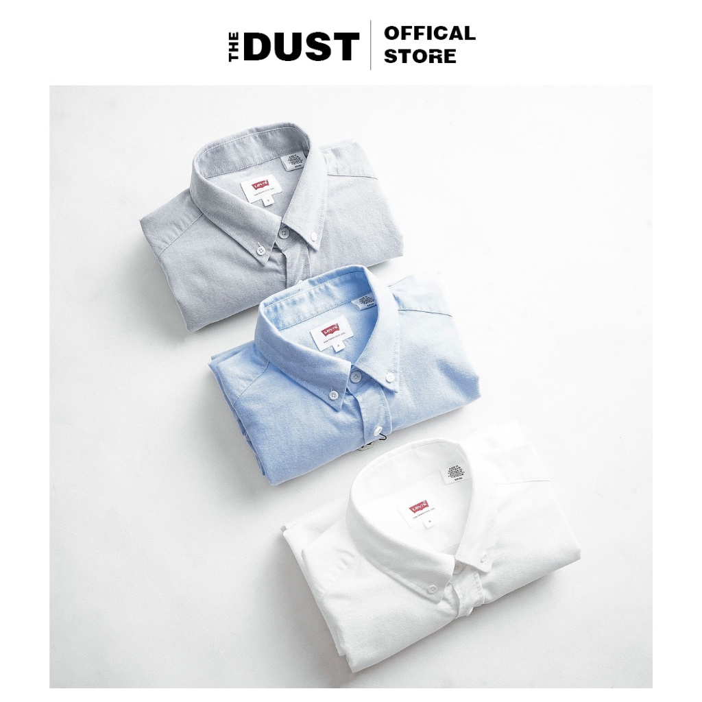 Áo sơ mi nam dài tay cao cấp LV oxford trơn basic, form slimfit, nhẹ thoáng mát