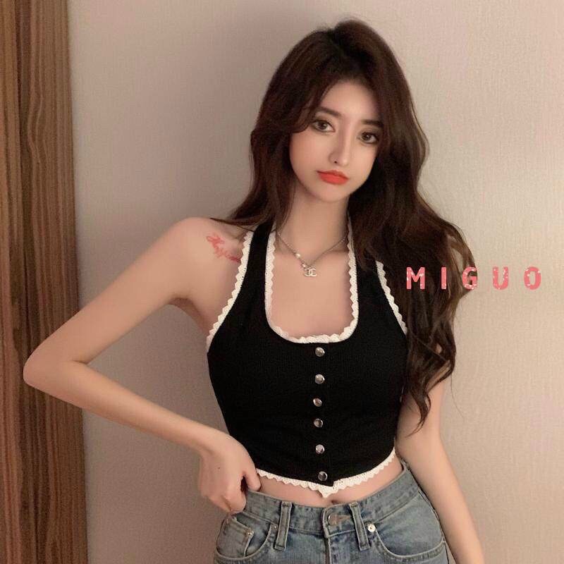 Áo croptop Yếm Phối Ren A5161
