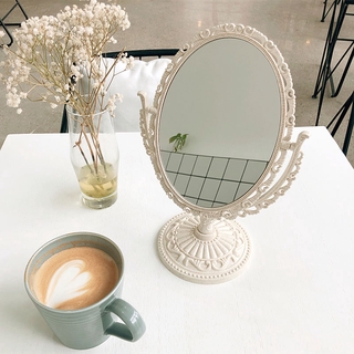 Gương trang điểm để bàn hình tròn hai mặt phong cách châu âu