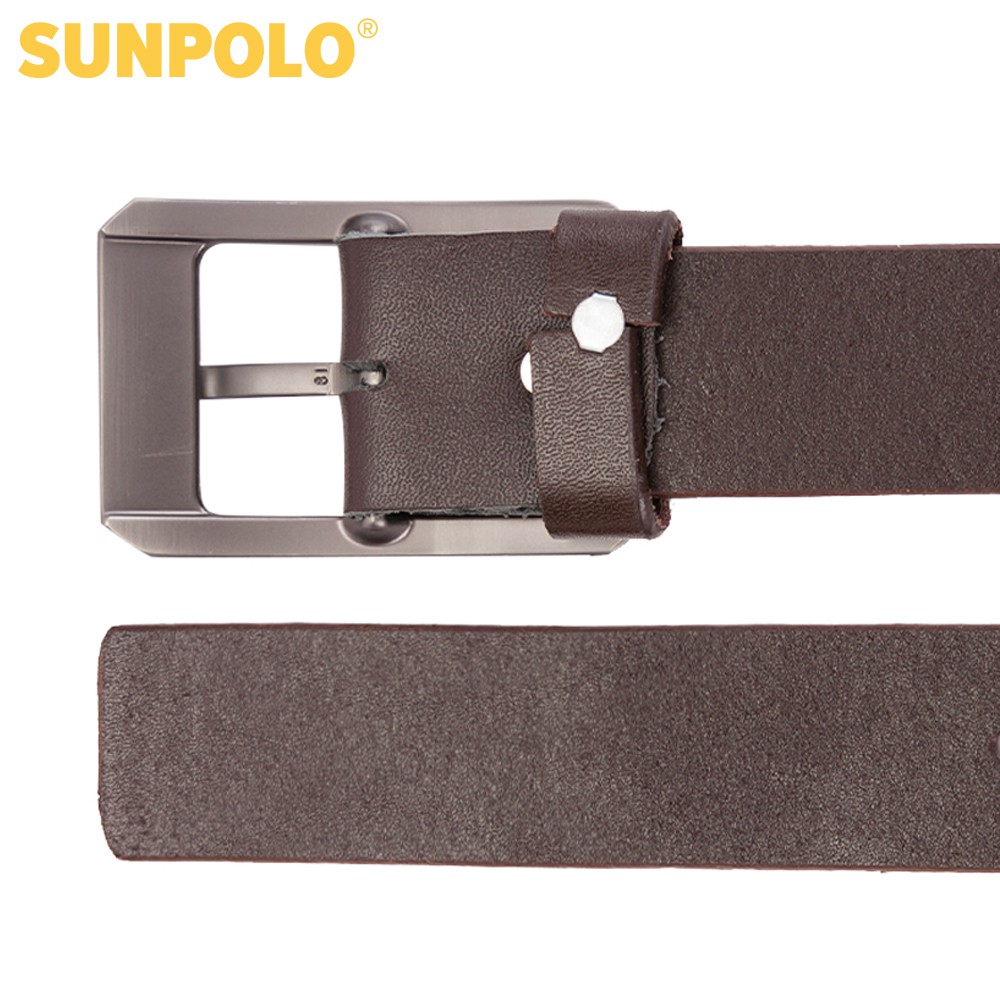 Dây nịt nam da bò SUNPOLO Đen Nâu - BS01DN