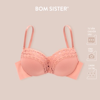 Áo Lót Mút Mỏng Thông Hơi Chất Su Viền Hoạ Tiết Không Gọng Màu Trơn Lưng Cắt Nâng Ngực Tự Nhiên BOM SISTER A2388