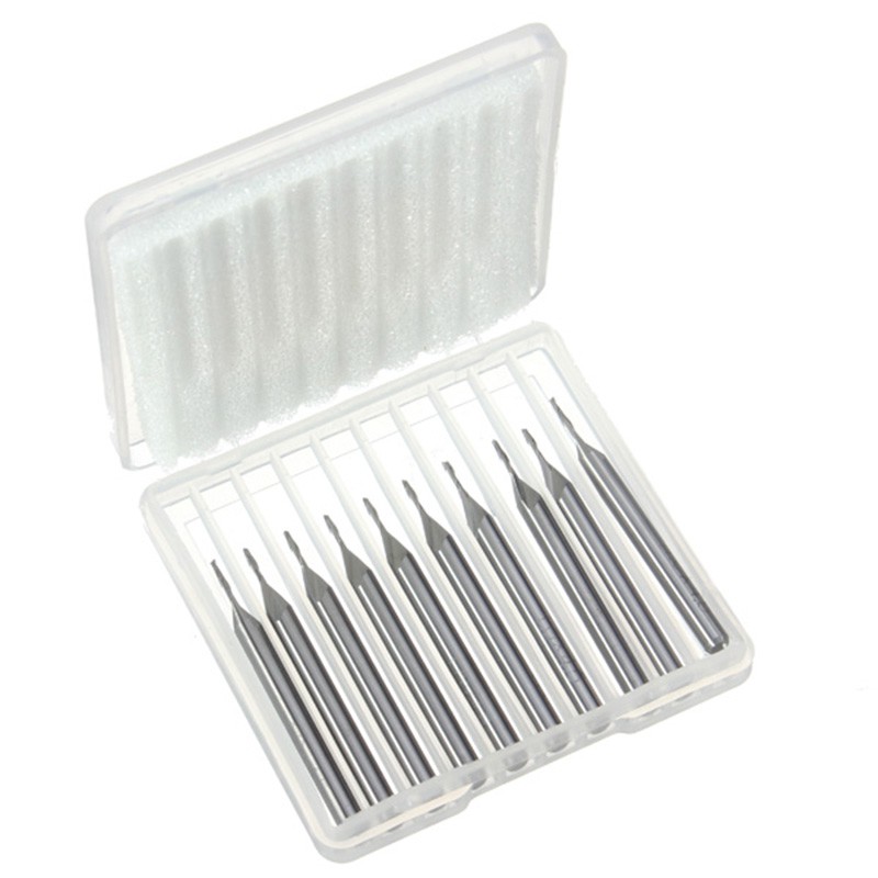 Bộ 10 Mũi Phay Router 1mm 2 Rãnh Bằng Cacbua Dùng Cho Làm Mộc