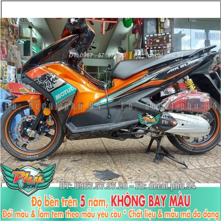 Tem rời Air blade 2014 Cam đen Candy (H) -1
