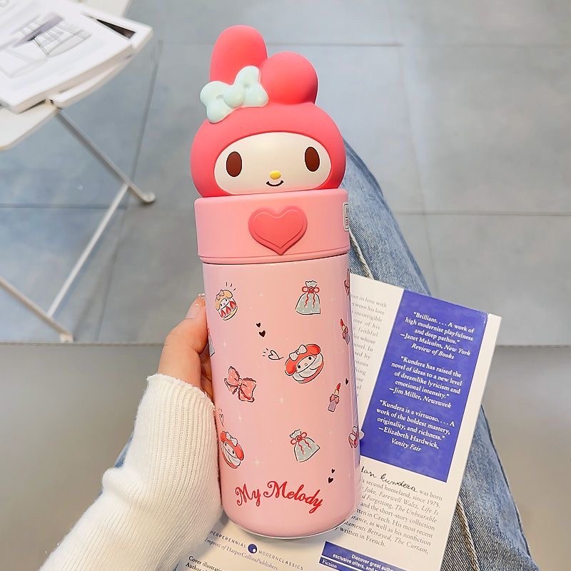Bình giữ nhiệt Kuromi , Pompompurin , Cinnamoroll , My melody thiết kế búp bê 3D dễ thương dung tích 350ml