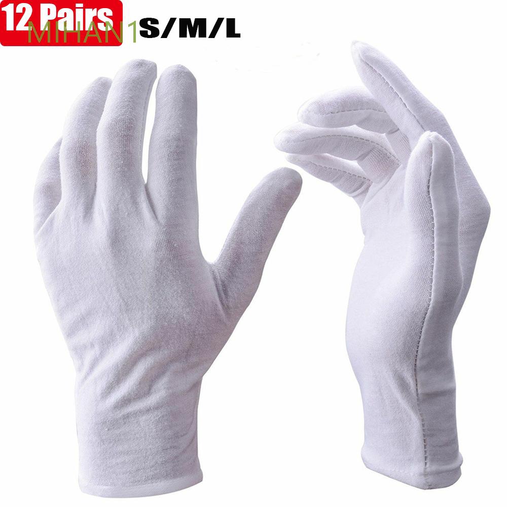 Bộ 12 đôi găng tay cotton màu trắng dày dặn chuyên dụng