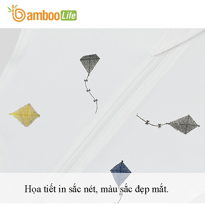 Nhộng chũn hở chân sợi tre Bamboo Life giúp bé ngủ ngon, không giật mình