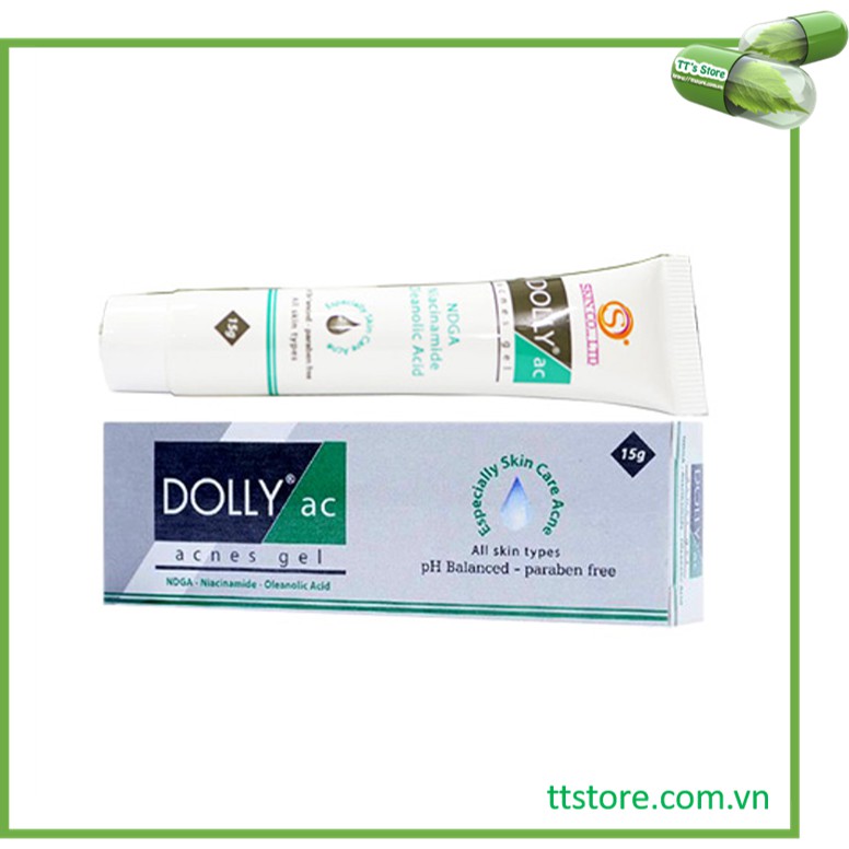 Gel ngừa mụn, giảm thâm, kiểm soát nhờn DOLLY AC ACNES GEL 15g [doly ac, megaduo]