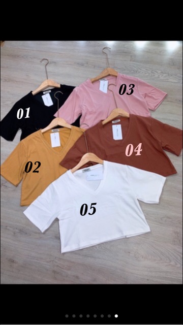 Áo croptop cổ v