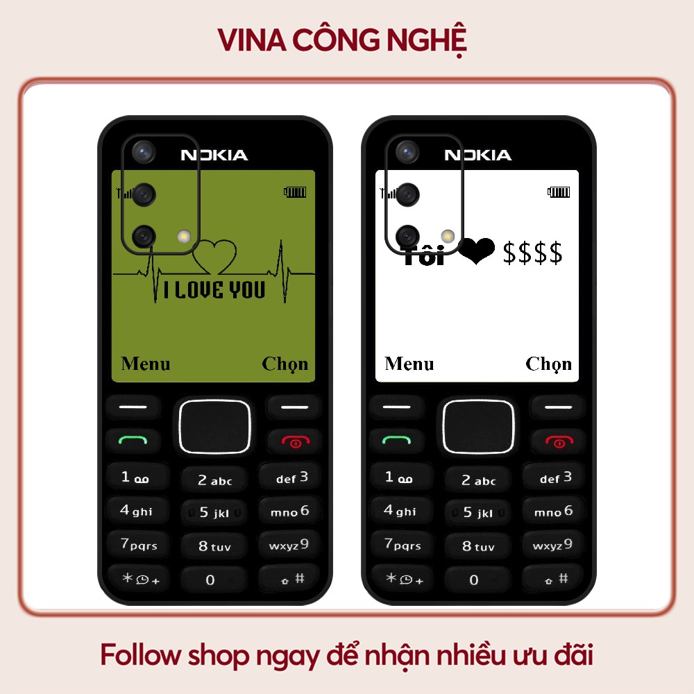 Ốp lưng OPPO A1K/A3S/A54/A94/F9/ ....dẻo cạnh vuông bảo vệ camera hình Nokia.