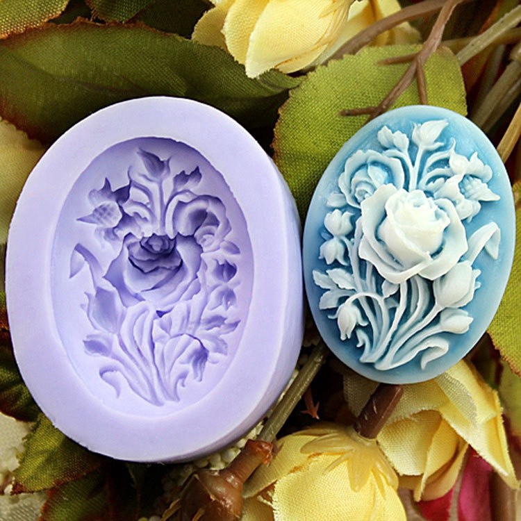 Khuôn Làm Xà Phòng Silicone Hình Hoa Hồng 3D
