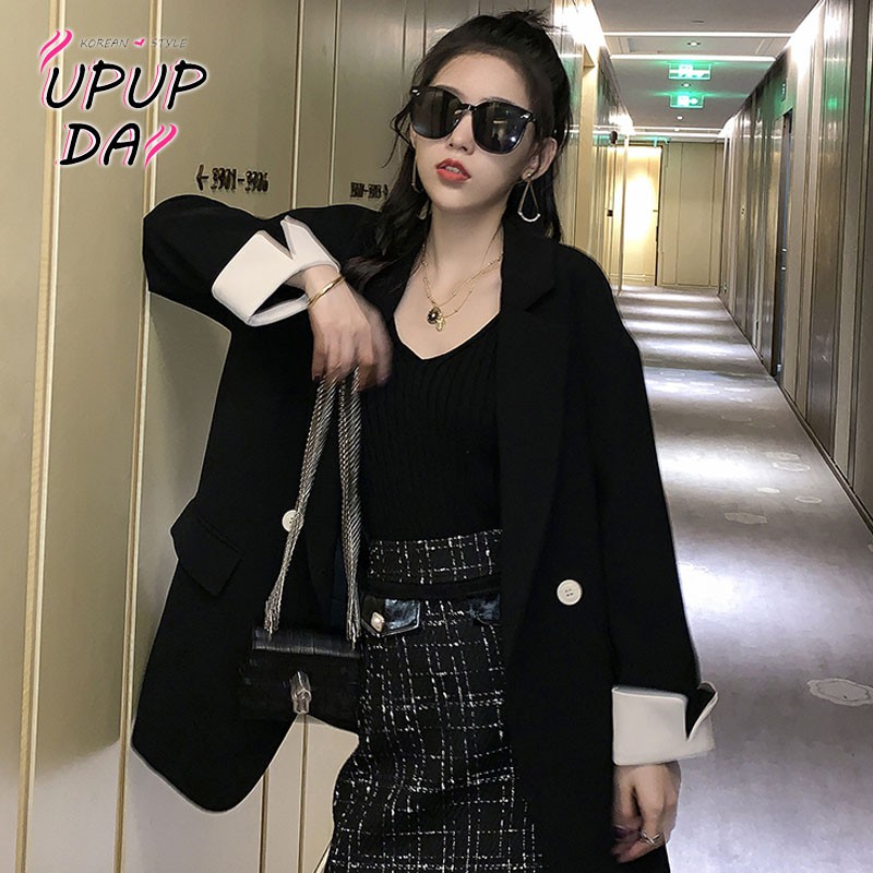 Áo Khoác Blazer Thời Trang Thanh Lịch Cho Nữ👗👗Áo Khoác Nữ Kiểu Dáng Trẻ Trung Năng Động📣📣Áo Khoác Vest Dáng Rộng Phối Hai Hàng Nút Thời Trang Xuân Thu Hàn Quốc Cho Nữ | BigBuy360 - bigbuy360.vn