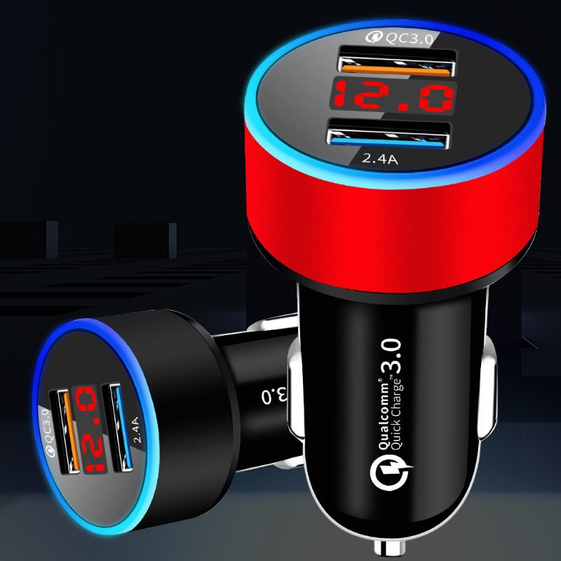 Tẩu Sạc Nhanh Qc 3.0 Usb 12v / 24v Có Đèn Led Cho Điện Thoại / Máy Tính Bảng / Gps