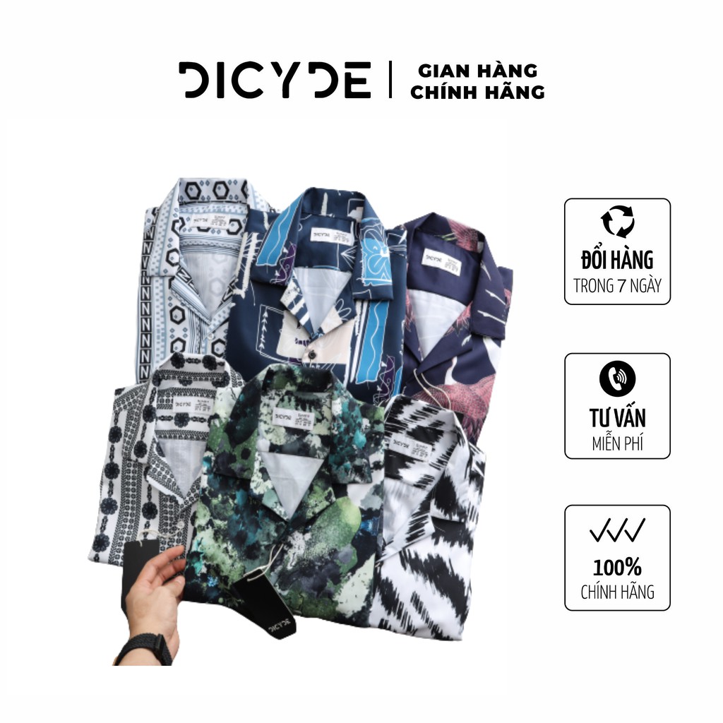 Áo sơ mi họa tiết lụa tay ngắn chính hãng DICYDE VI1.BH.N.DC.66 cao cấp