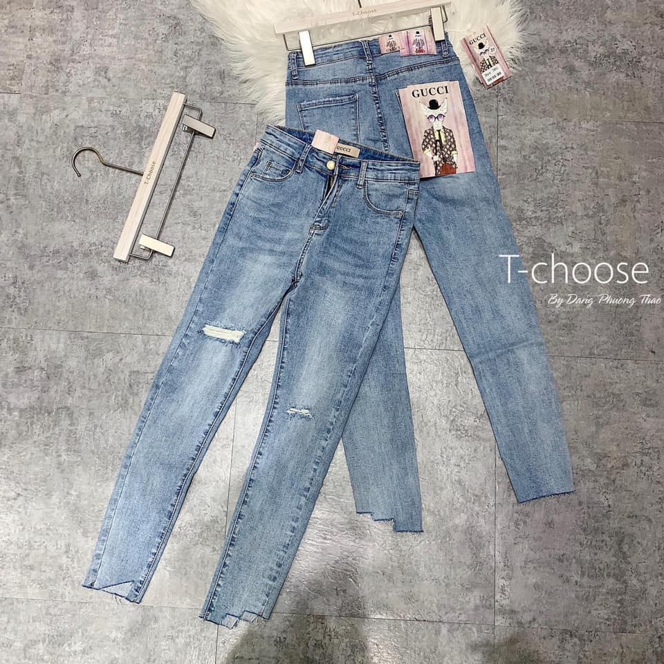 Quần bò ôm rách hot hit