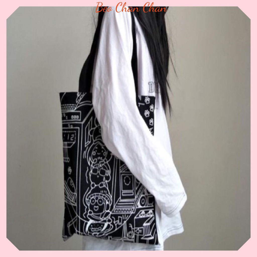 TÚI TTÚI tote STYLE HÀN QUỐC ĐEN TRẮNG - TÚI TOTE CHIPI
