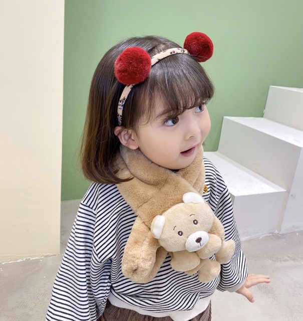 Khăn quàng cổ hình gấu dành cho bé mùa đông ấm ấp mã T04