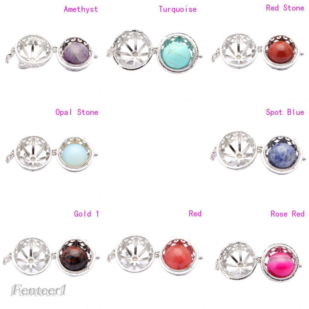 1 [Fenteer1] Mặt Dây Chuyền Hạt Đá Lọc Tinh Dầu Tự Làm