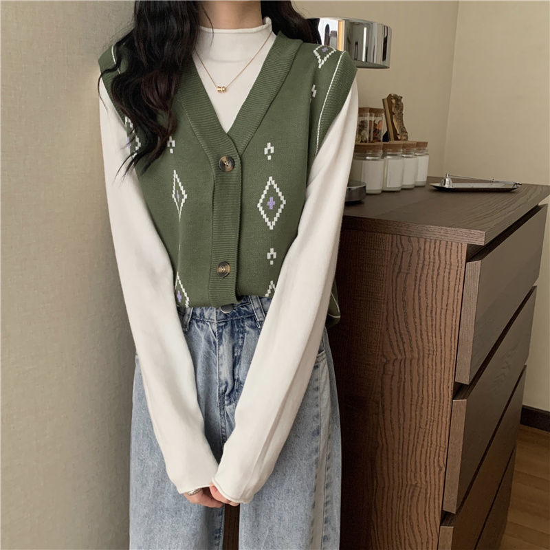 Áo Sweater Không Tay Cổ Chữ V Dáng Rộng Thời Trang 2020 Dành Cho Nữ 2021 Lingge | BigBuy360 - bigbuy360.vn