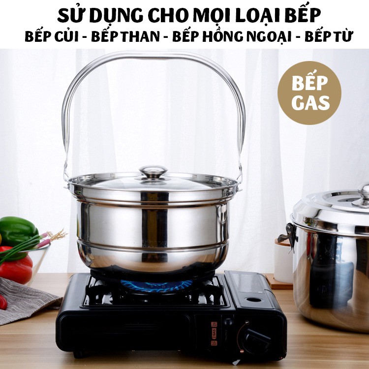 Nồi ủ nhiệt chân không đế gang 6.8L kho cá hầm xương luộc gà cho bếp ga bếp điện bếp từ