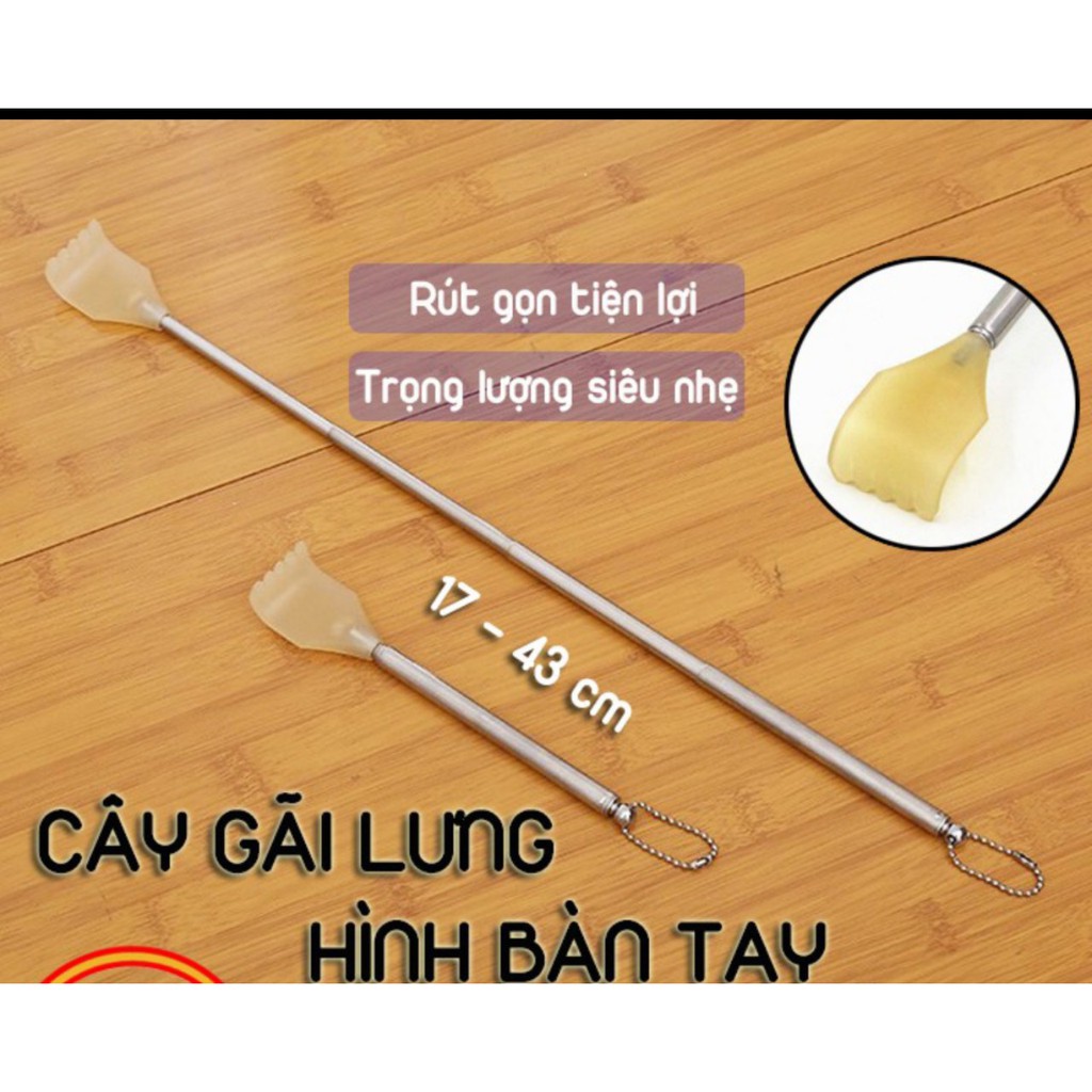 [sỉ] Dụng cụ gãi lưng và massage vai gáy inox có thể kéo dài 3 nấc