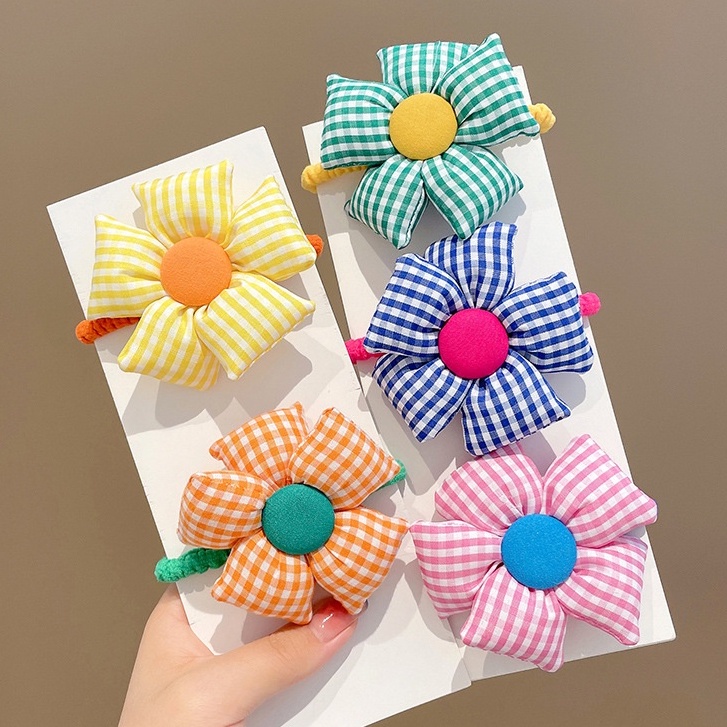 Dây Cột Tóc Cao Su Họa Tiết Hoa Hướng Dương Dễ Thương Xinh Xắn Cho Bé Gái