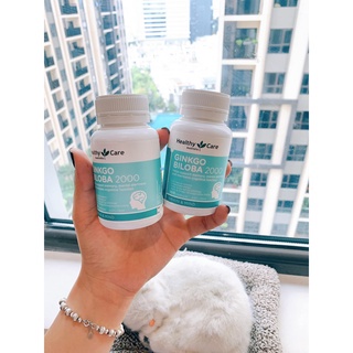 Viên Uống Bổ Não Healthy Care Ginkgo Biloba Úc 2000mg Hỗ Trợ Tăng Tuần Hoàn Máu Não, Cải Thiện Nhận Thức, Trí Nhớ 100 Vi