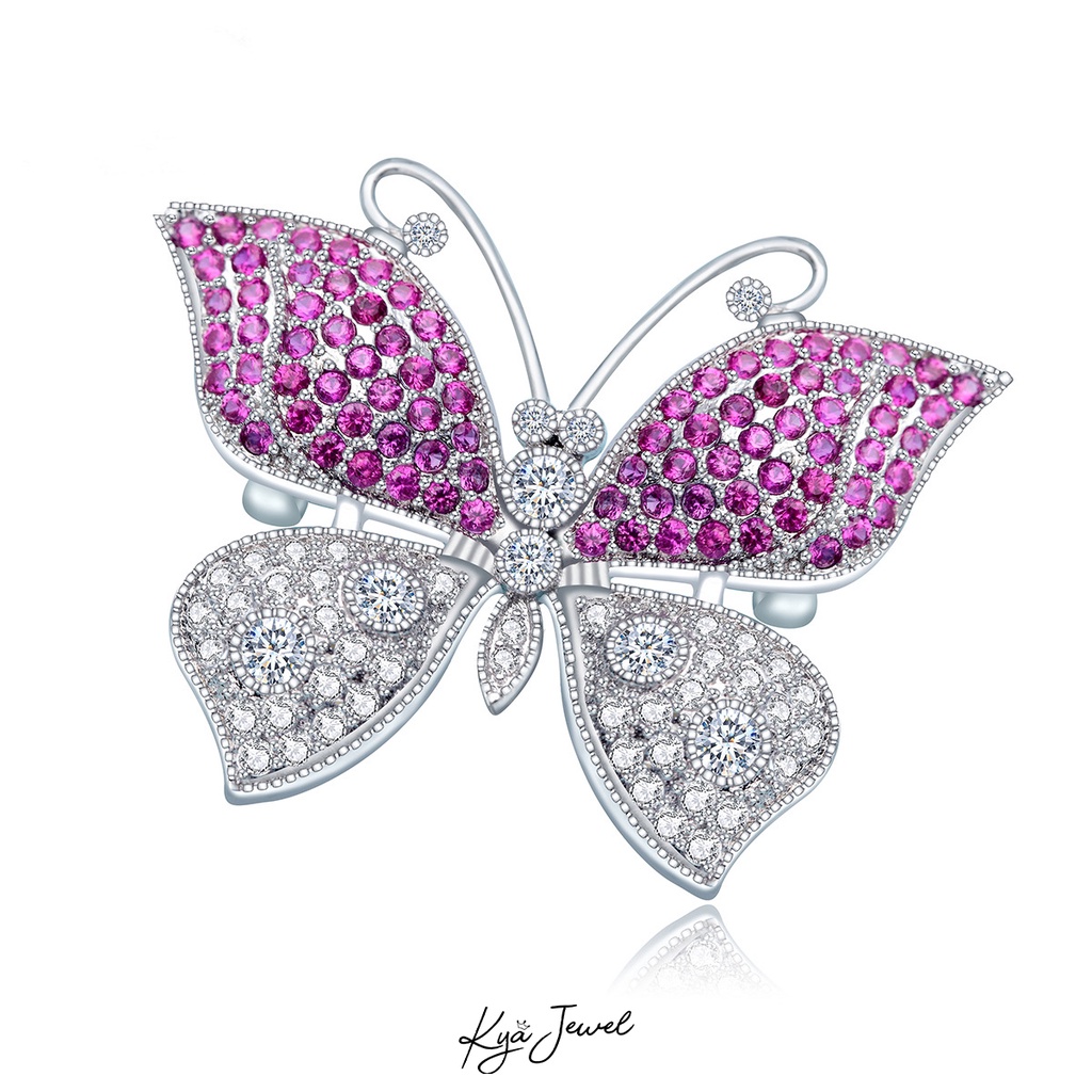 Cài áo Kya Jewel hai màu sang trọng