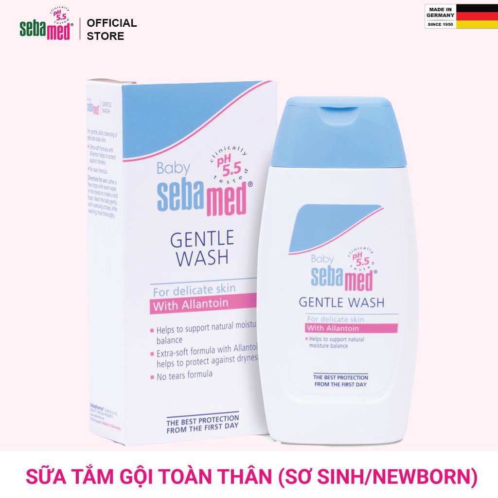 Sữa tắm gội toàn thân cho bé newborn Sebamed pH5.5  [Nhập Khẩu Chính Hãng]