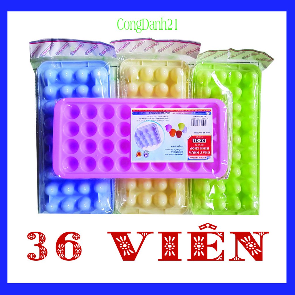 khay đá 36 viên nhiều màu