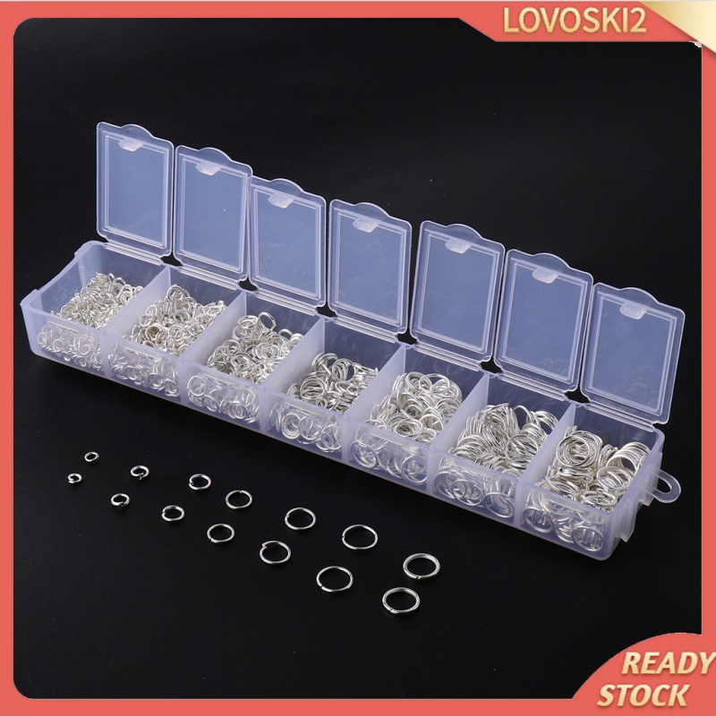 [LOVOSKI2]1500 Pcs Open Jump Rings Box Set for DIY Jewelry Making Finding Gold