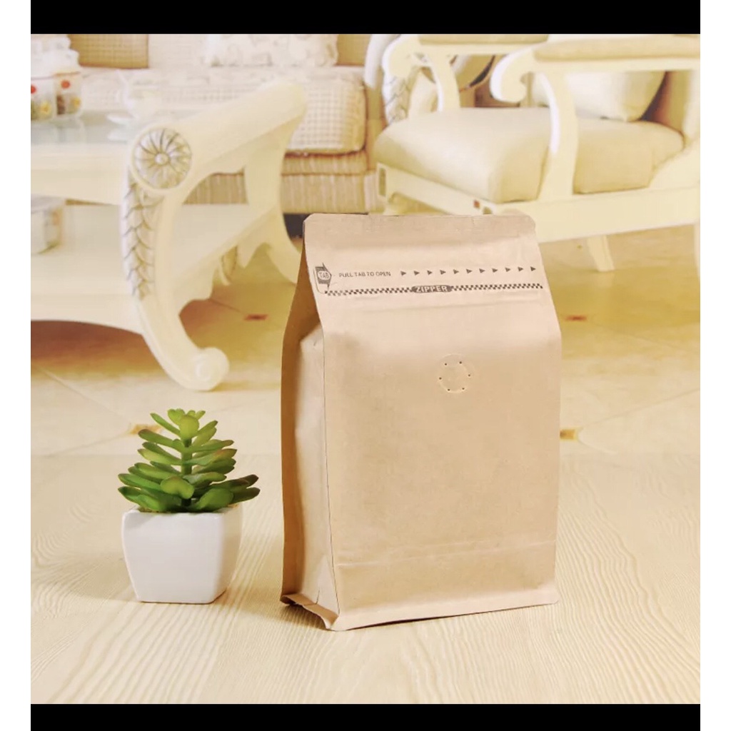 Túi zip GIẤY kraft - 8 cạnh đựng trà cafe