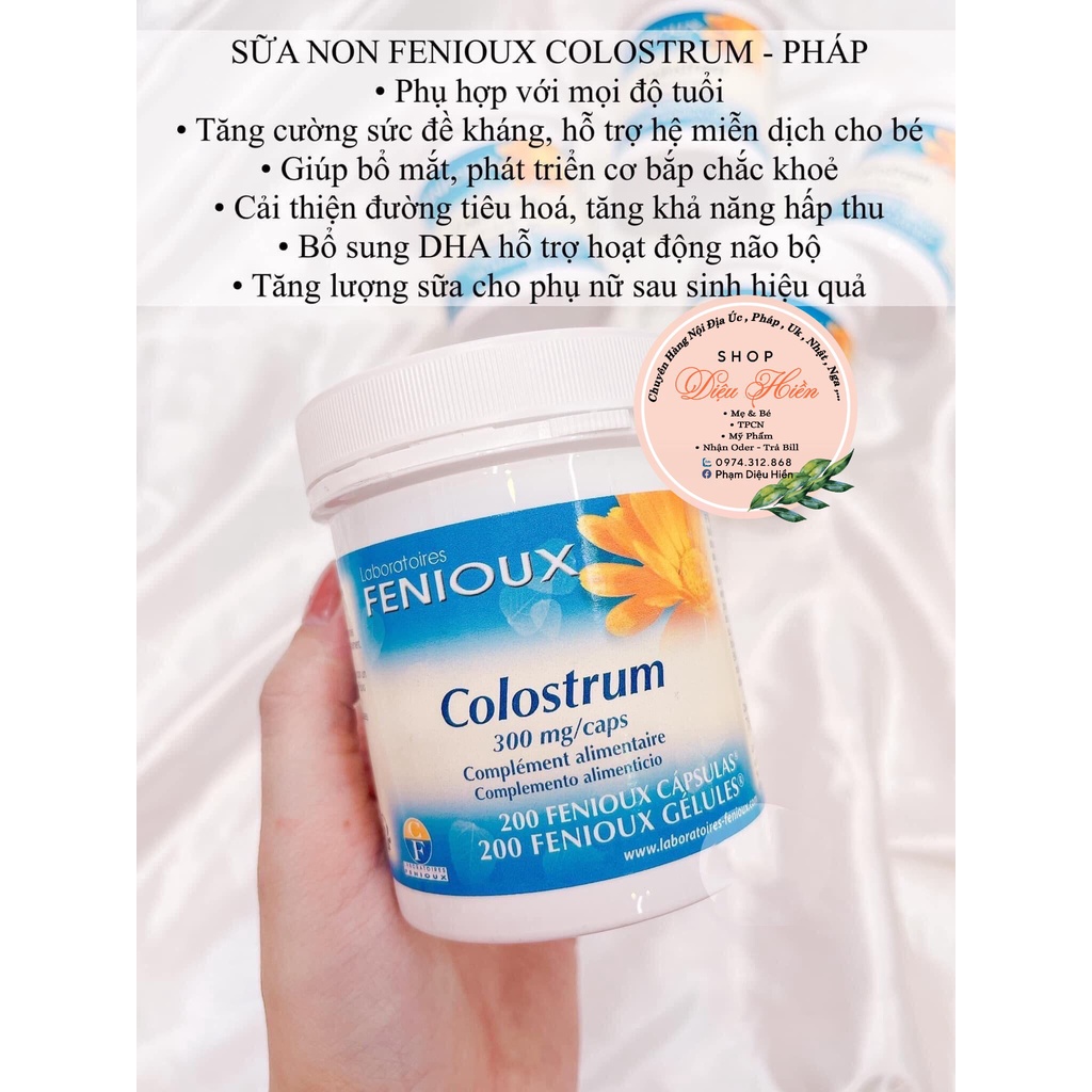 Sữa Non Pháp Fenioux Colostrum 200 Viên