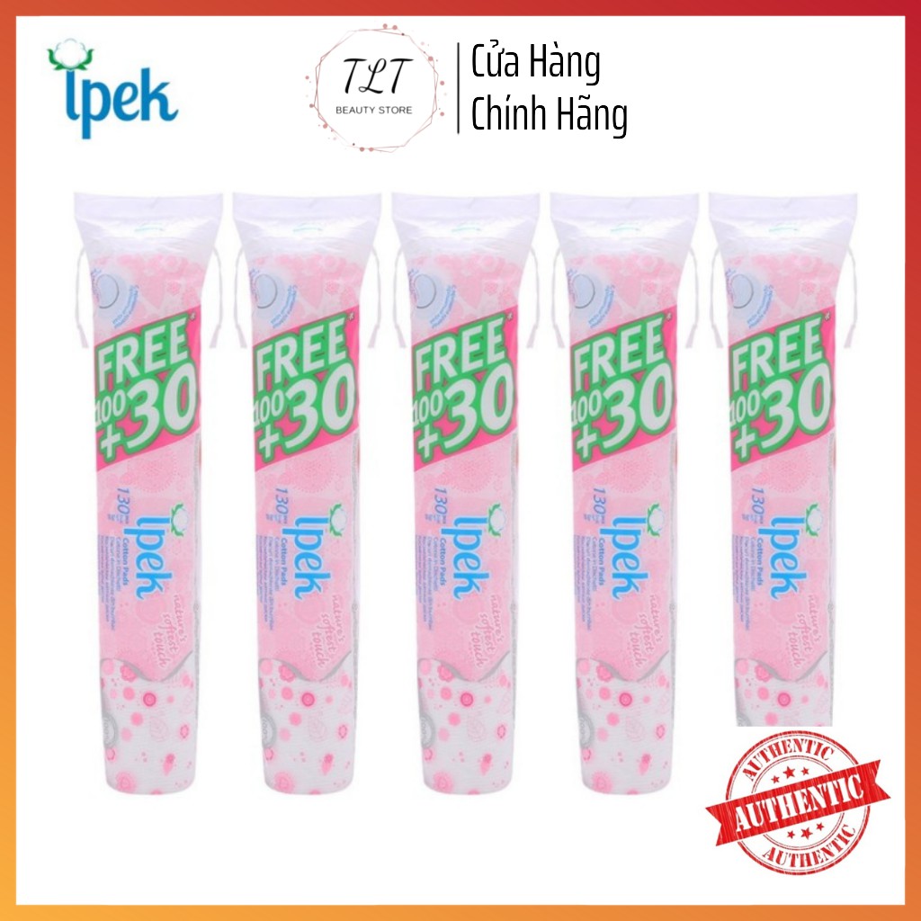 Combo 5 Bông Tẩy Trang IPEK Thổ Nhĩ Kỳ Cotton Pads 130 Miếng