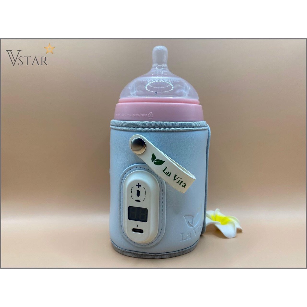 Túi Ủ Bình Sữa Cho Bé La Vita Bằng Da Cao Cấp Điều Chỉnh Nhiệt Độ Di Chuyển Tiện Lợi