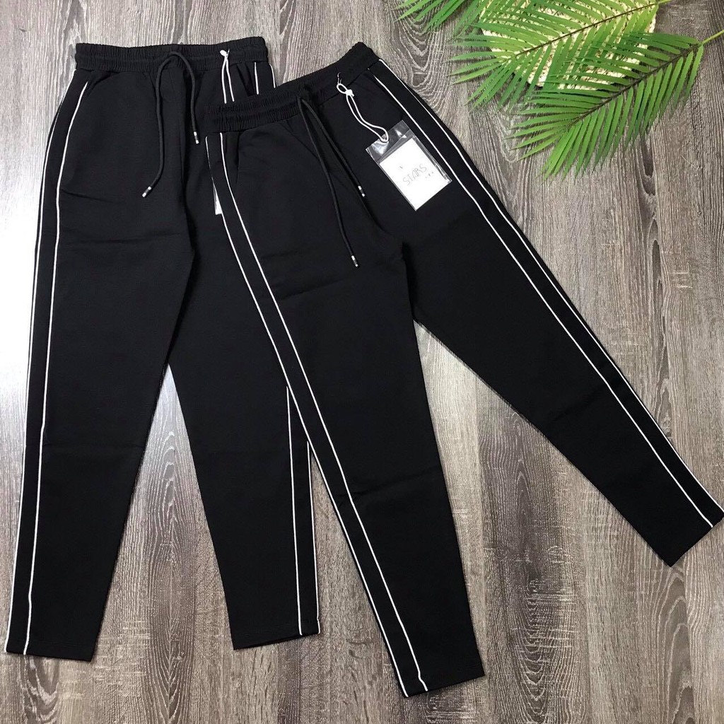 Quần Jogger Dáng Thể Thao 2 Sọc Nhỏ Chất Umi Hàn Cao Câp Loại 1