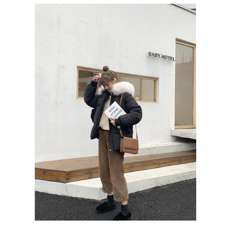 [Hàng Quảng Châu]SP347 Áo phao Quảng Châu dáng lỡ có mũ (Ảnh thật)