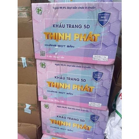$ Hộp 100 Chiếc Khẩu Trang 5D Thịnh Phát HÀNG CAO CẤP $