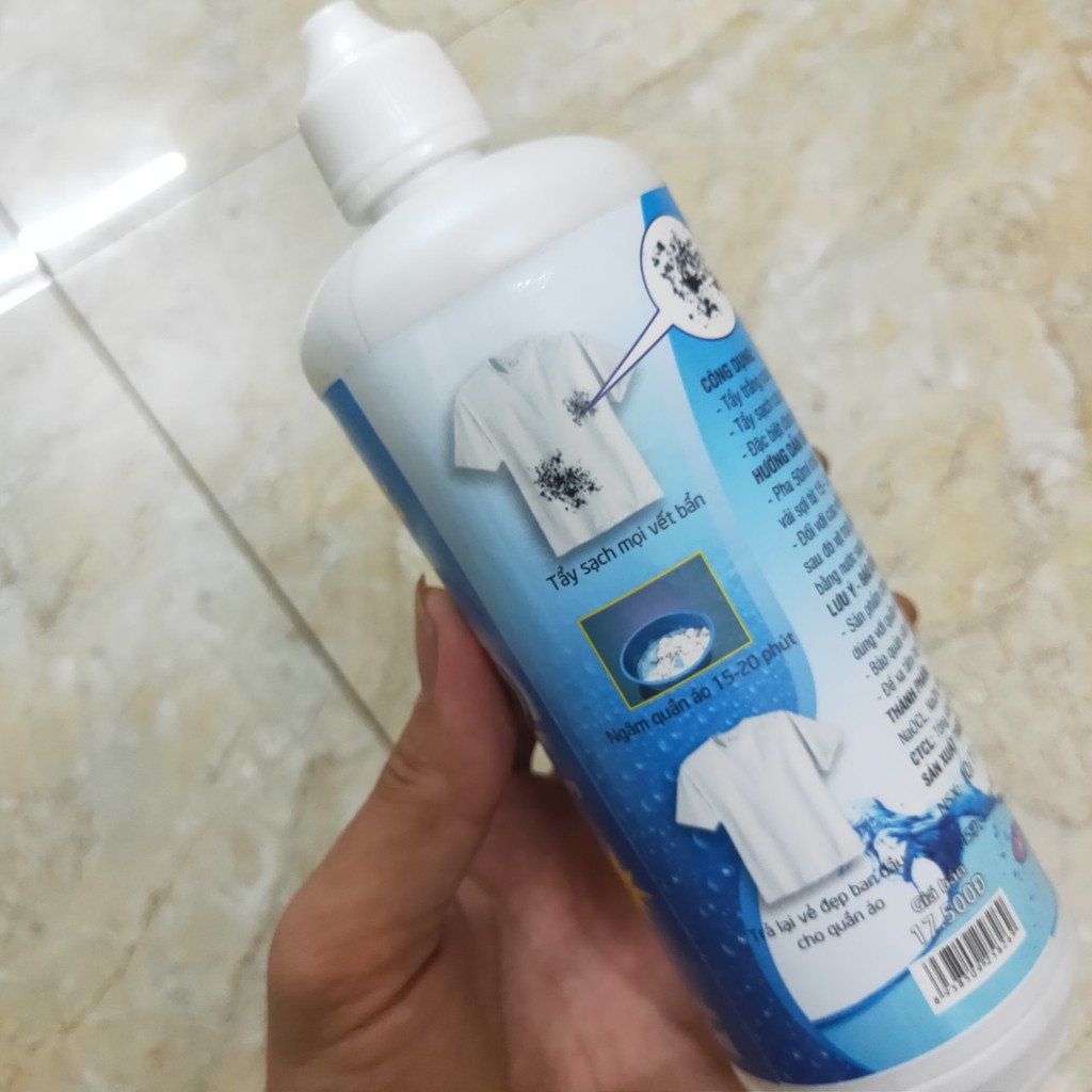 Nước Tẩy Trắng, Tẩy Mốc, Tẩy Trùng và Làm Sạch FILY dành cho quần áo Trắng Chai 500ml