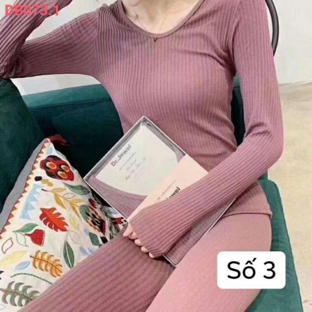 Bộ đồ giữ nhiệt len tăm cho nữ, Bộ quần áo giữ nhiệt nữ HENNY ROE